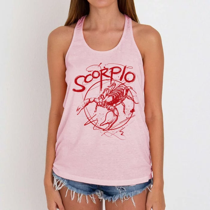 Scorpio Zodiac Scorpion Gift Scorpions Great Gift Women's Knotted Racerback Tank