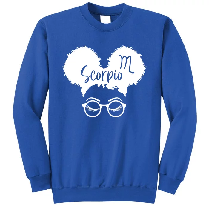 Scorpio Zodiac Sign Afro Puffs African Hair Astrology Gift Tall Sweatshirt