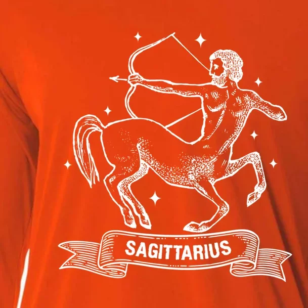 Sagittarius Zodiac Sign Constellation Gift Gift Cooling Performance Long Sleeve Crew