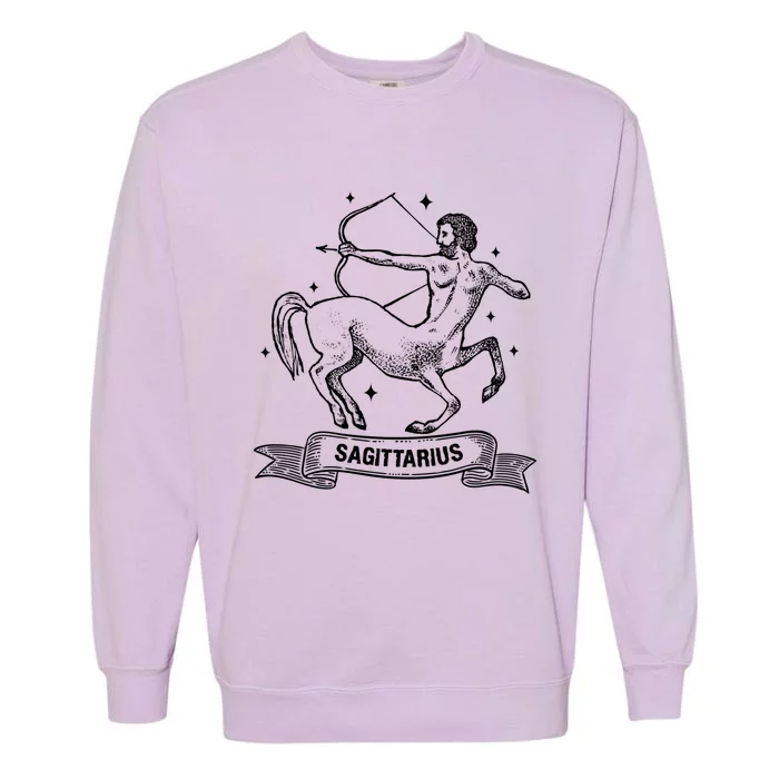 Sagittarius Zodiac Sign Constellation Gift Gift Garment-Dyed Sweatshirt