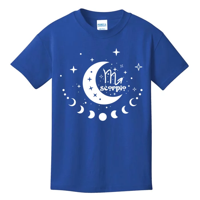 Scorpio Zodiac Sign Astrology Star Moon Phase Birthday Meaningful Gift Kids T-Shirt