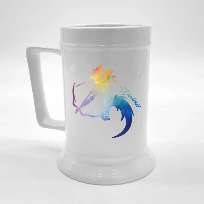 Sagittarius Zodiac Sign Horoscope Sagittarius Colorful Gift Front & Back Beer Stein