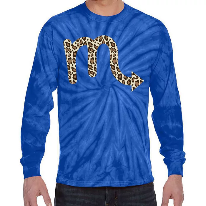 Scorpio Zodiac Sign Leopard Gift Tie-Dye Long Sleeve Shirt