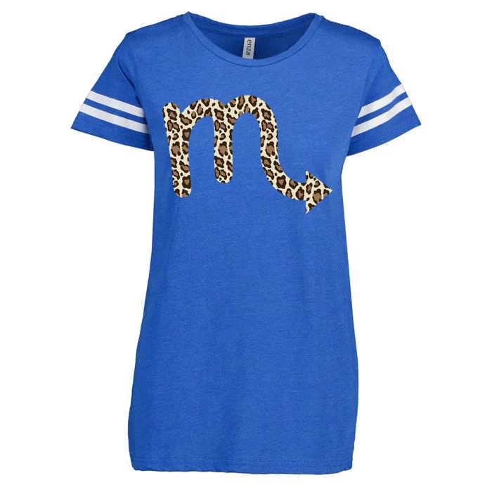 Scorpio Zodiac Sign Leopard Gift Enza Ladies Jersey Football T-Shirt