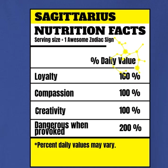 Sagittarius Zodiac Star Sign Funny Astrology Nutrition Facts Gift Toddler Long Sleeve Shirt