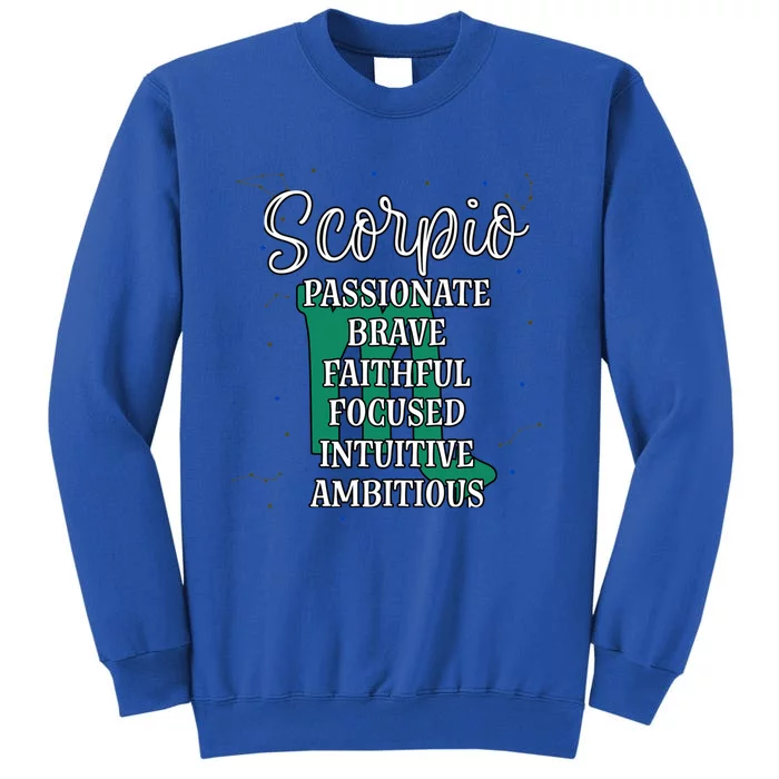 Scorpio Zodiac Sign October November Birthday Facts Traits Cool Gift Tall Sweatshirt