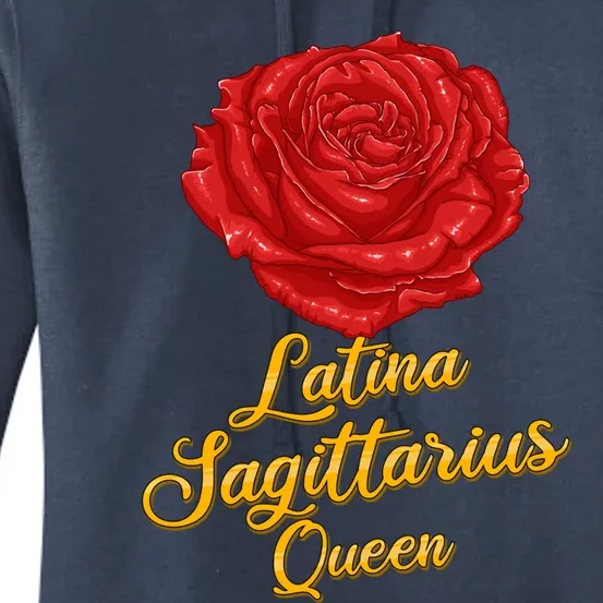 Sagittarius Zodiac Sign Latina Rose For Hispanic Queen Gift Women's Pullover Hoodie