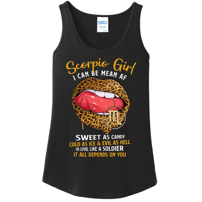 Scorpio Zodiac Sign Sweet As Candy Leopard Lip Ladies Essential Tank