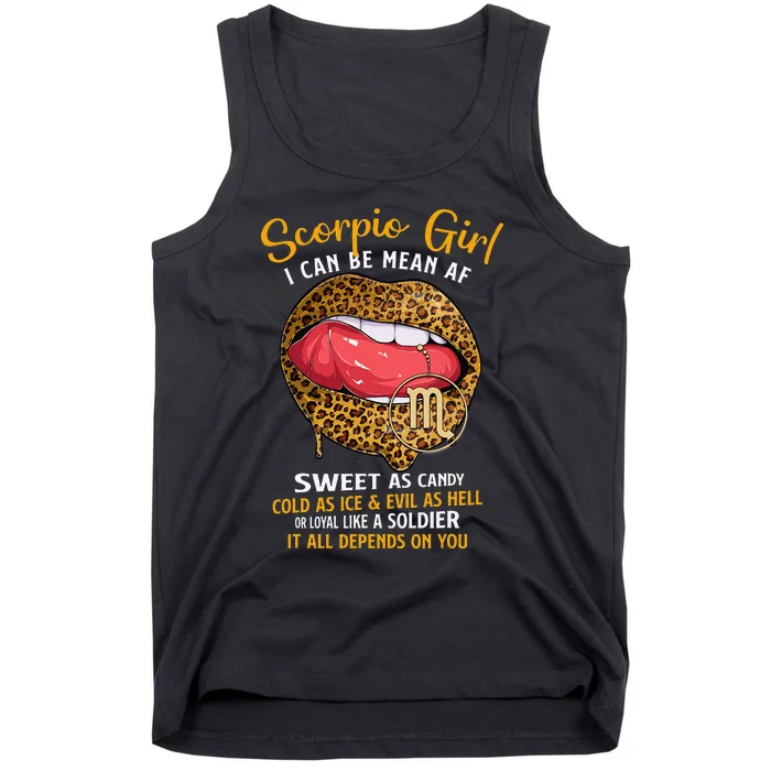 Scorpio Zodiac Sign Sweet As Candy Leopard Lip Tank Top