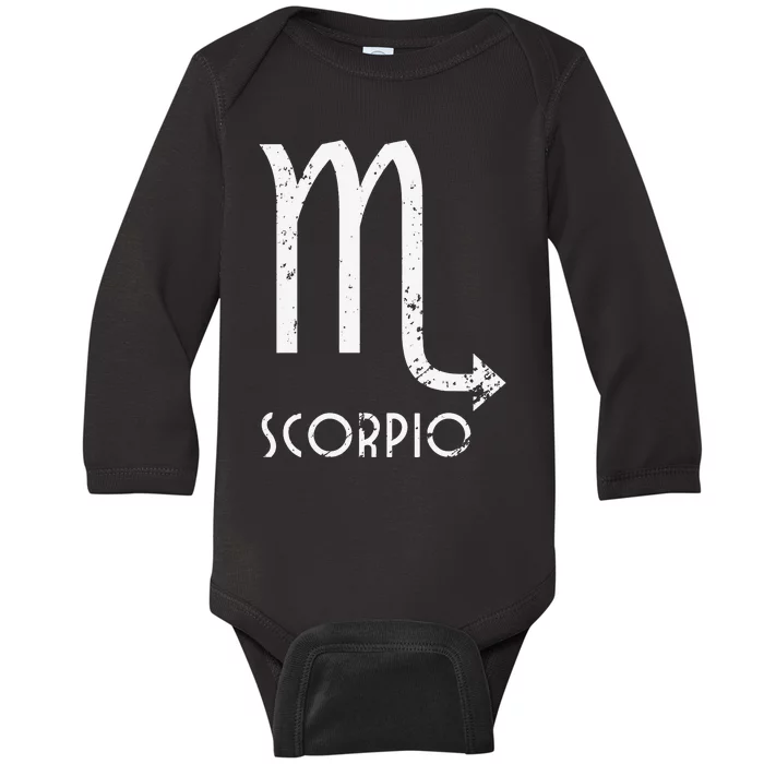 Scorpio Zodiac Sign October November Birthday Gift Baby Long Sleeve Bodysuit