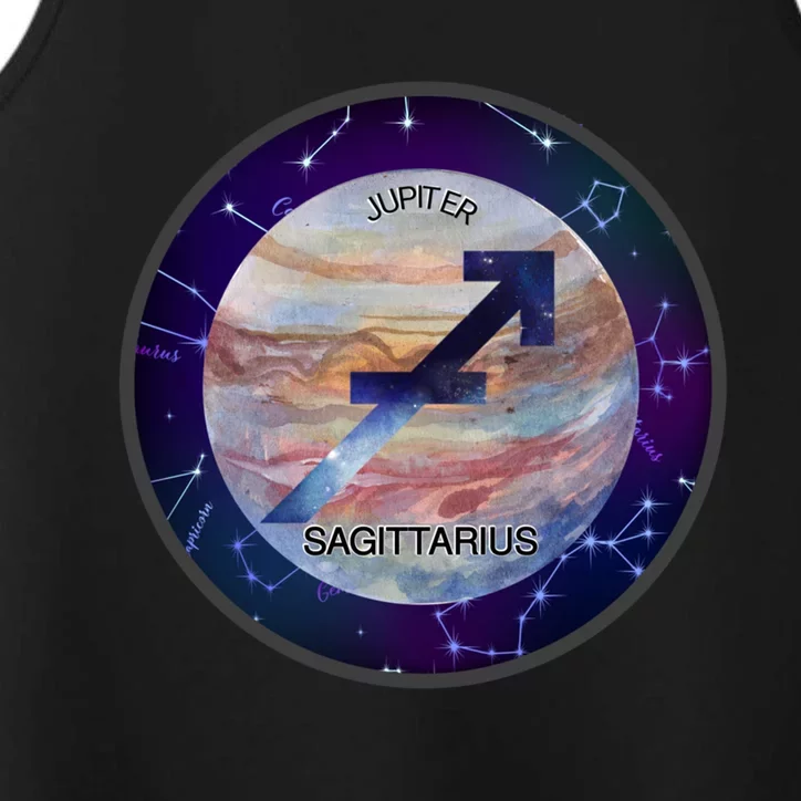 Sagittarius Zodiac Sign Ruled By Jupiter Color Art Astrology Cute Gift Performance Tank