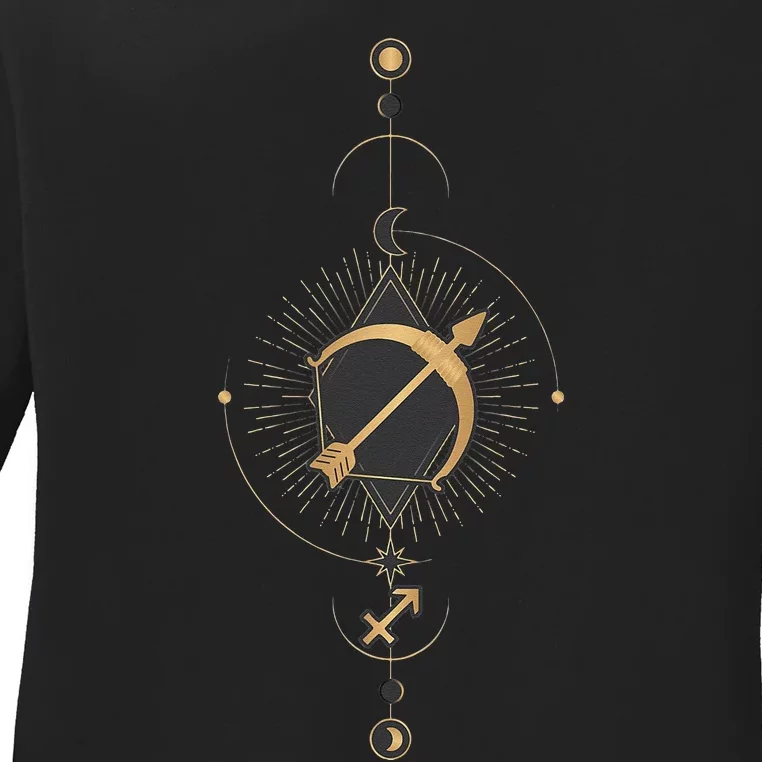 Sagittarius Zodiac Sign Symbol Cool Astrology Lover Gifts Ladies Long Sleeve Shirt