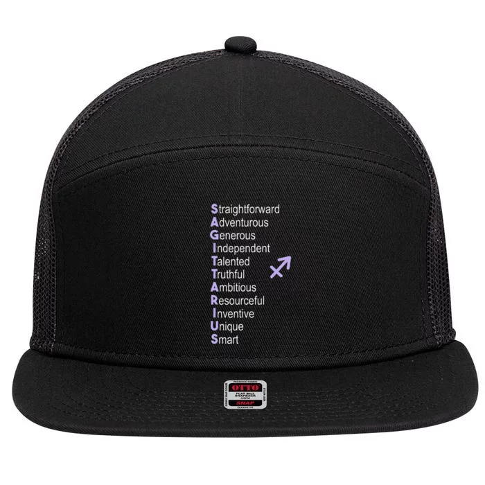 Sagittarius Zodiac Sign 7 Panel Mesh Trucker Snapback Hat