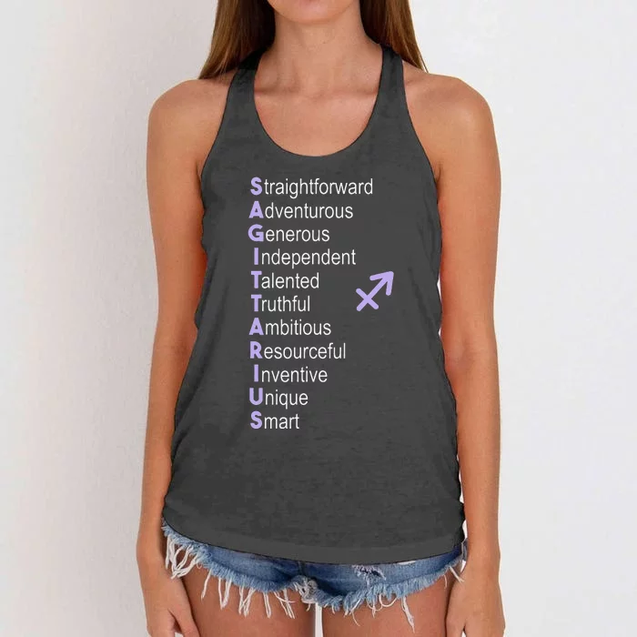 Sagittarius Zodiac Sign Women's Knotted Racerback Tank