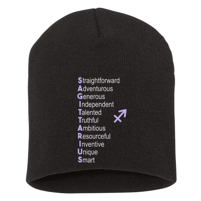 Sagittarius Zodiac Sign Short Acrylic Beanie