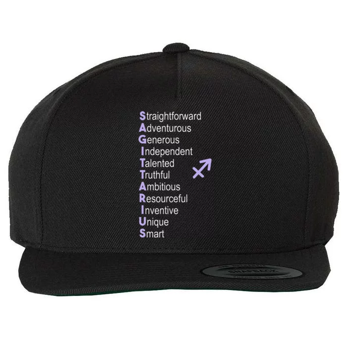 Sagittarius Zodiac Sign Wool Snapback Cap