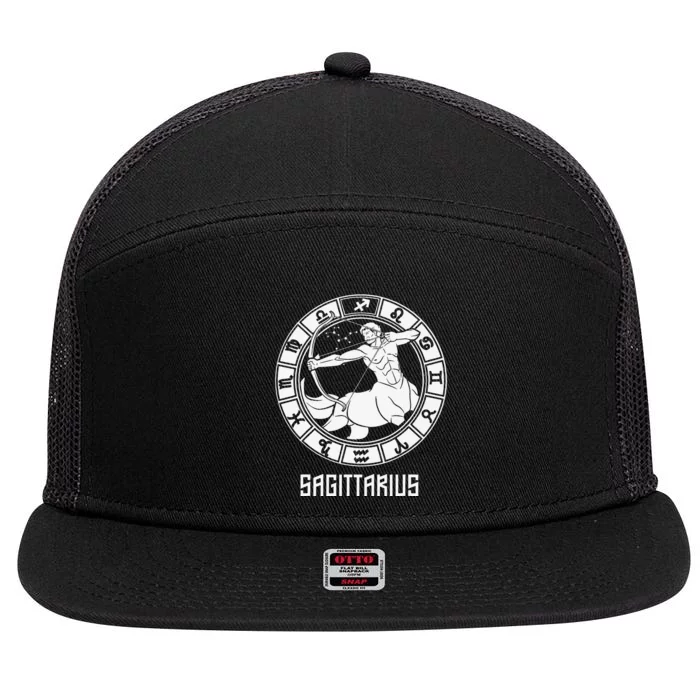 Sagittarius Zodiac Sign November December Birthday 7 Panel Mesh Trucker Snapback Hat