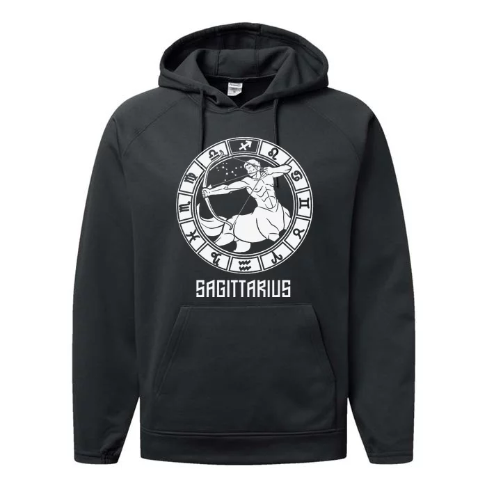 Sagittarius Zodiac Sign November December Birthday Performance Fleece Hoodie