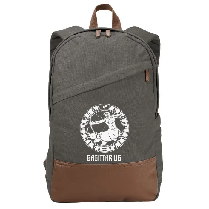 Sagittarius Zodiac Sign November December Birthday Cotton Canvas Backpack