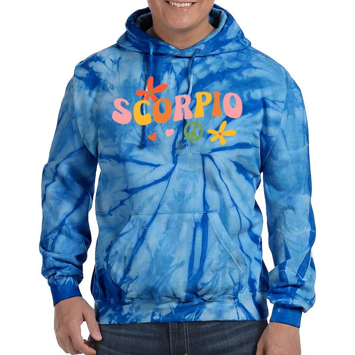 Scorpio Zodiac Sign 70s Hippie Style Gift Tie Dye Hoodie