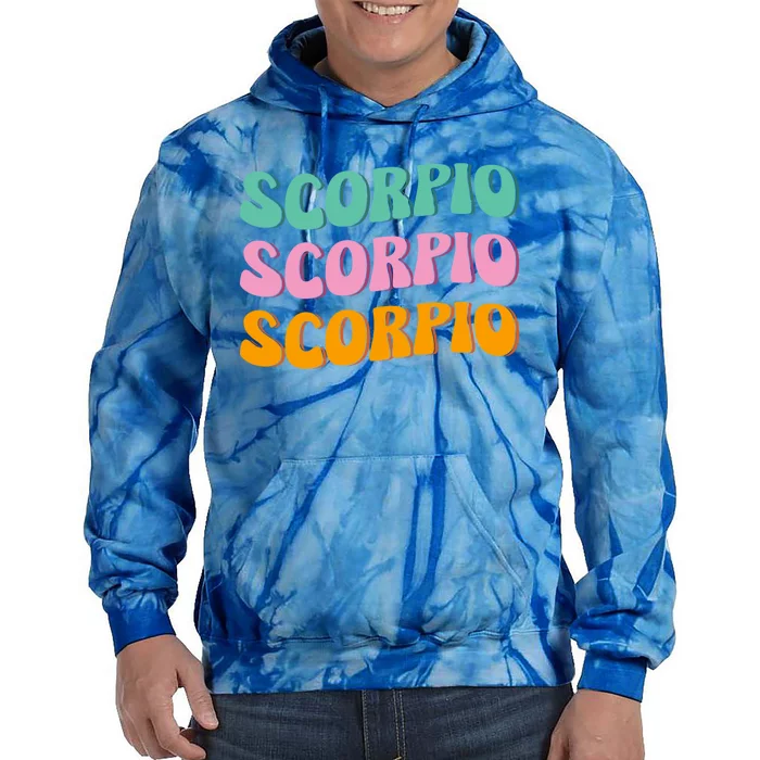 Scorpio Zodiac Sign 70s Hippie Style Gift Tie Dye Hoodie