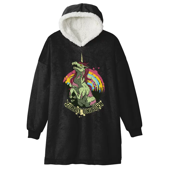 Scary Zombie Unicorn Hooded Wearable Blanket