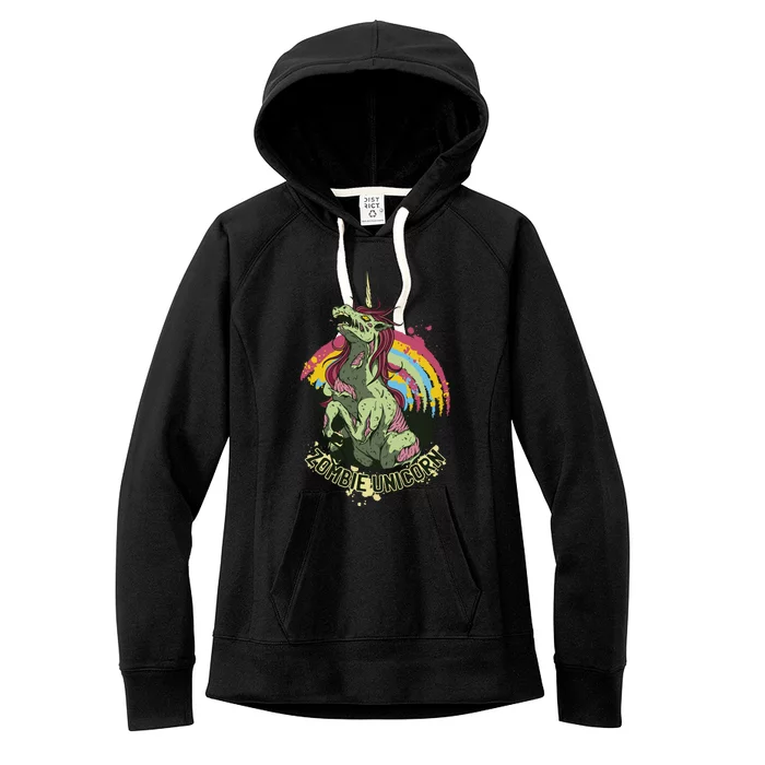 Scary Zombie Unicorn Women's Fleece Hoodie