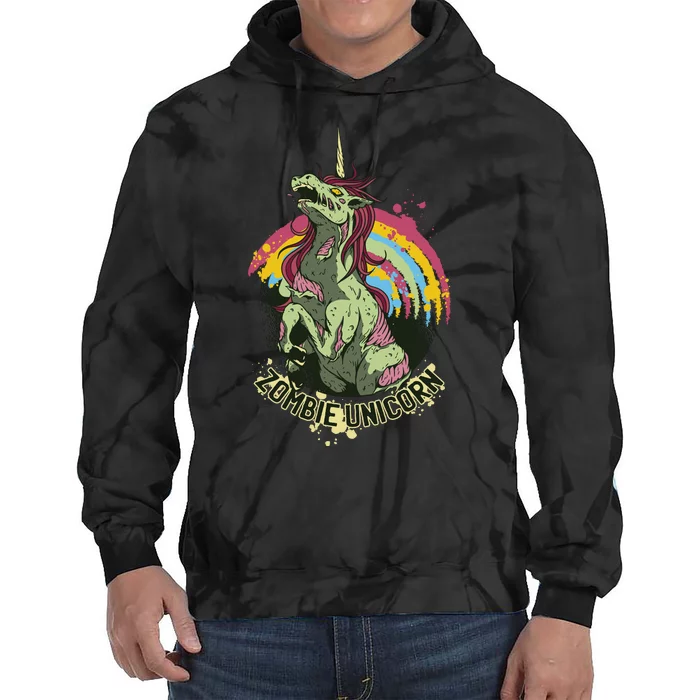 Scary Zombie Unicorn Tie Dye Hoodie