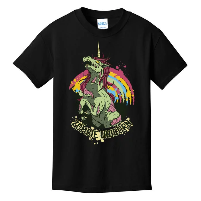 Scary Zombie Unicorn Kids T-Shirt