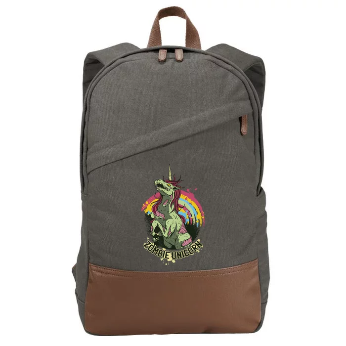 Scary Zombie Unicorn Cotton Canvas Backpack