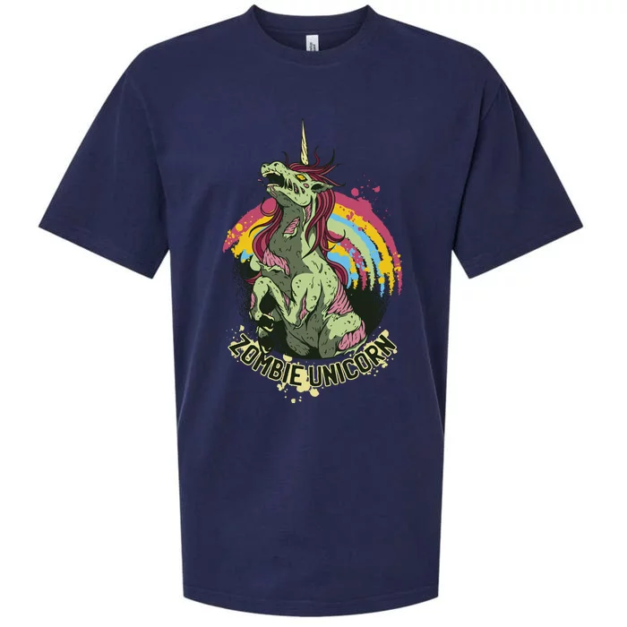 Scary Zombie Unicorn Sueded Cloud Jersey T-Shirt