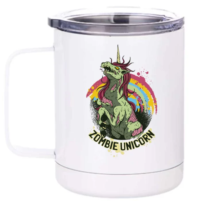 Scary Zombie Unicorn Front & Back 12oz Stainless Steel Tumbler Cup