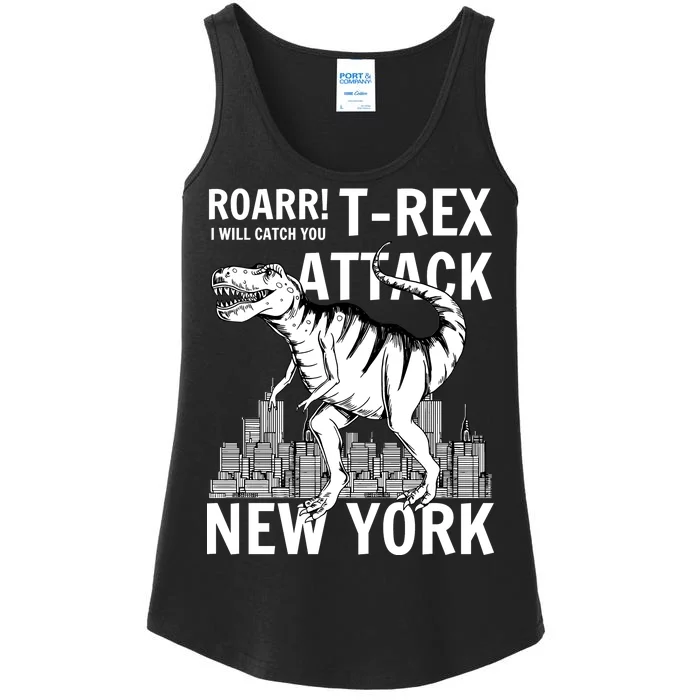 T-Rex Attacks New York Ladies Essential Tank