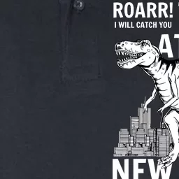 T-Rex Attacks New York Softstyle Adult Sport Polo