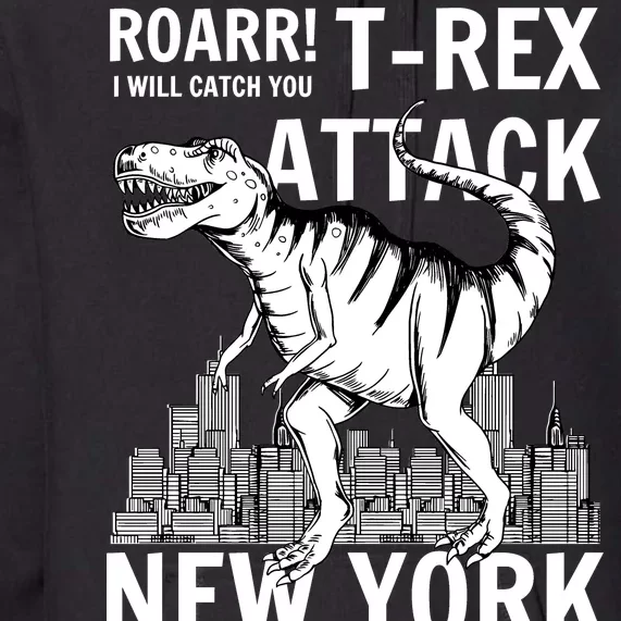 T-Rex Attacks New York Premium Hoodie