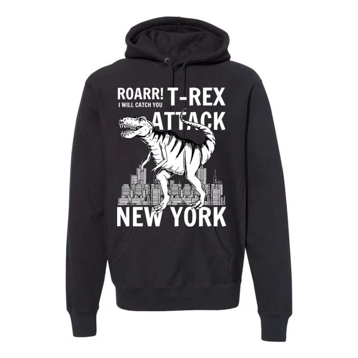 T-Rex Attacks New York Premium Hoodie