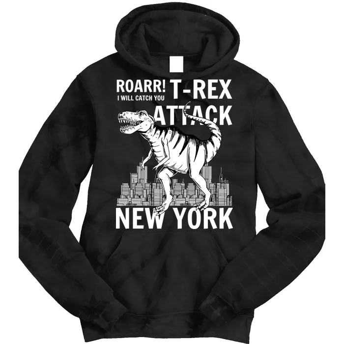 T-Rex Attacks New York Tie Dye Hoodie