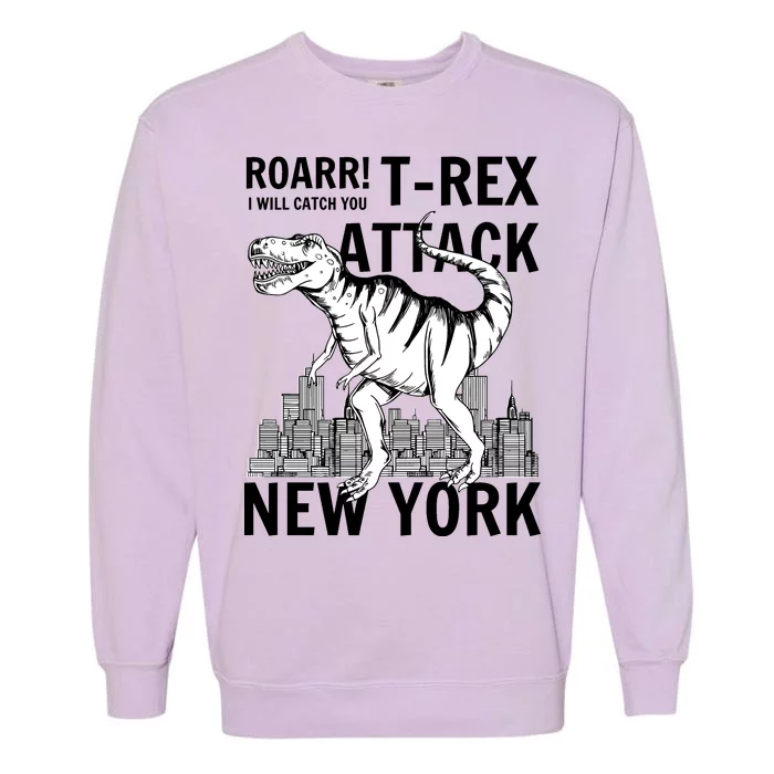 T-Rex Attacks New York Garment-Dyed Sweatshirt