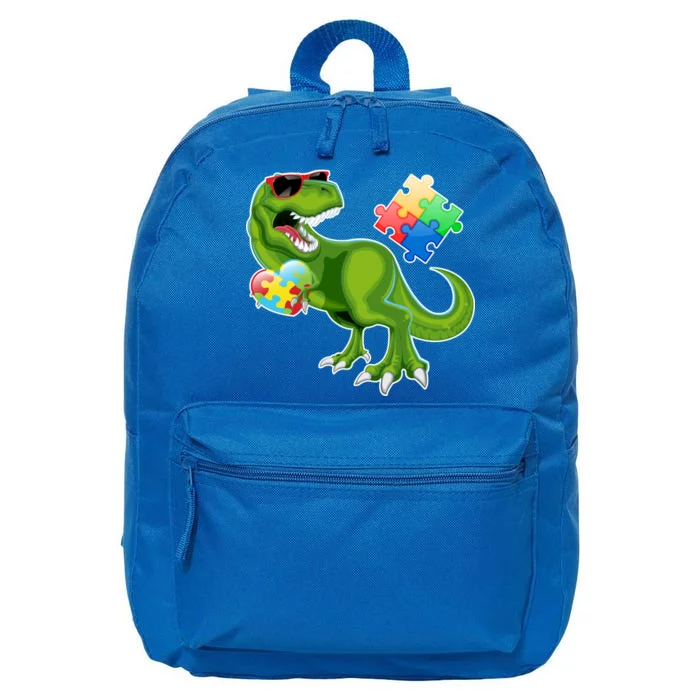 T-Rex Autism Awareness Puzzle Dinosaur 16 in Basic Backpack