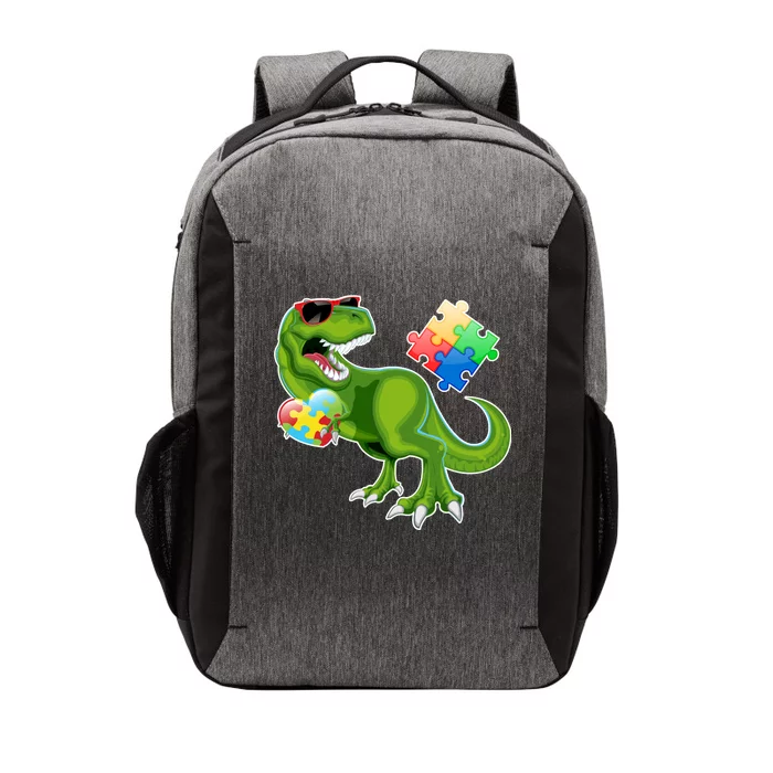 T-Rex Autism Awareness Puzzle Dinosaur Vector Backpack