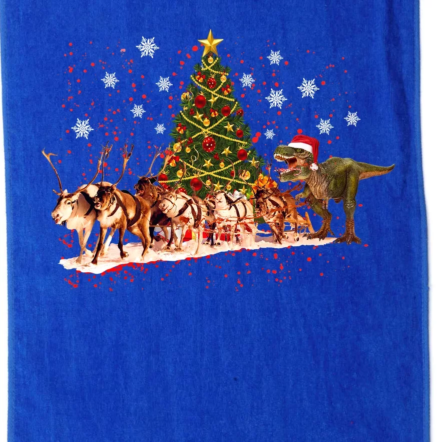 T-Rex Chasing Reindeer Funny Christmas Platinum Collection Golf Towel