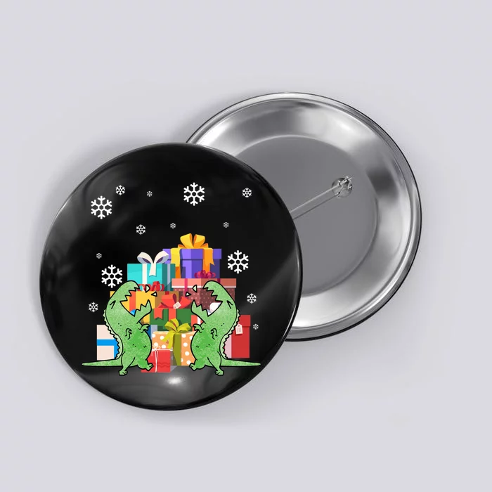 T-Rex Christmas Button