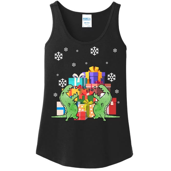 T-Rex Christmas Ladies Essential Tank