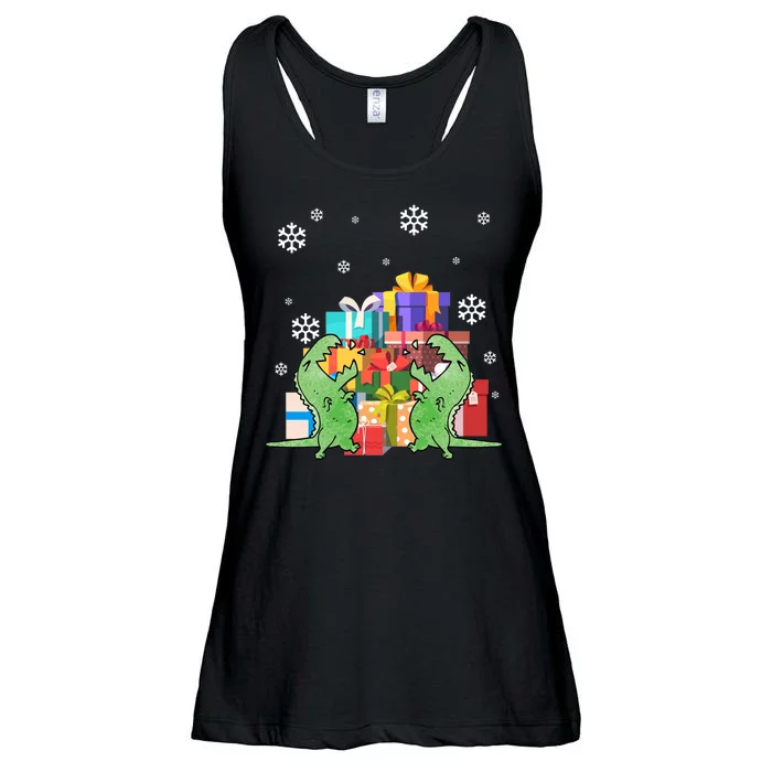 T-Rex Christmas Ladies Essential Flowy Tank