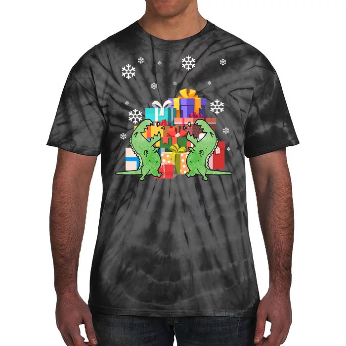 T-Rex Christmas Tie-Dye T-Shirt