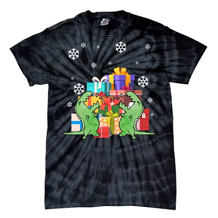 T-Rex Christmas Tie-Dye T-Shirt