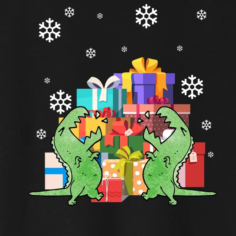 T-Rex Christmas Women's Crop Top Tee