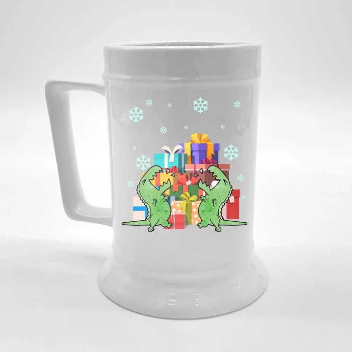 T-Rex Christmas Front & Back Beer Stein