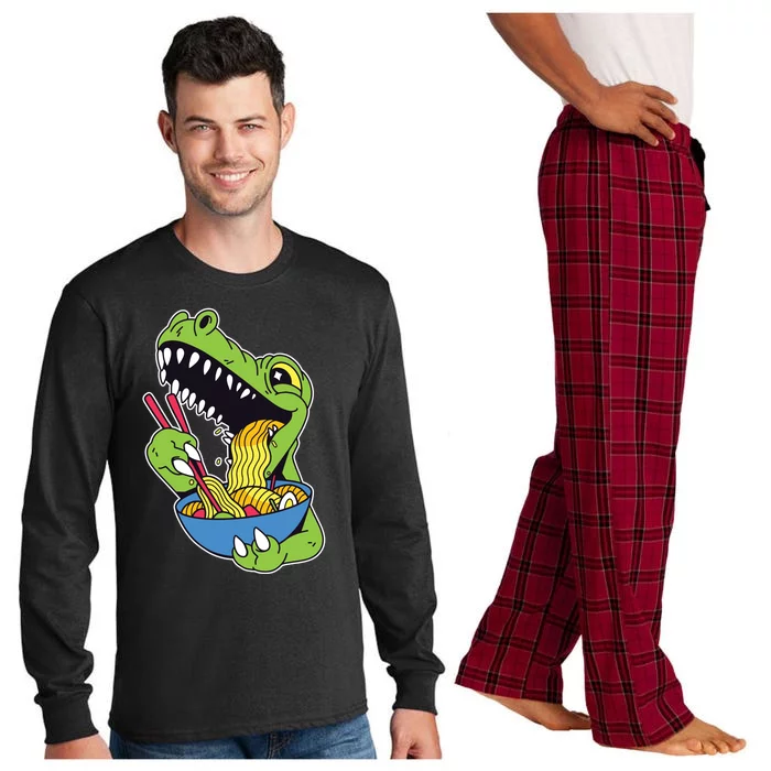 T-Rex Eating Ramen Long Sleeve Pajama Set