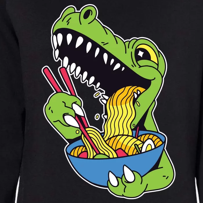 T-Rex Eating Ramen Womens California Wash Sweatshirt